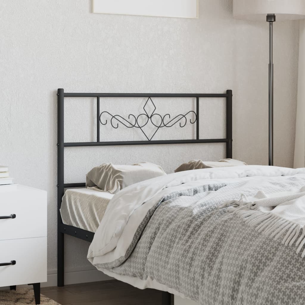 vidaXL Metal Headboard Black 90 cm