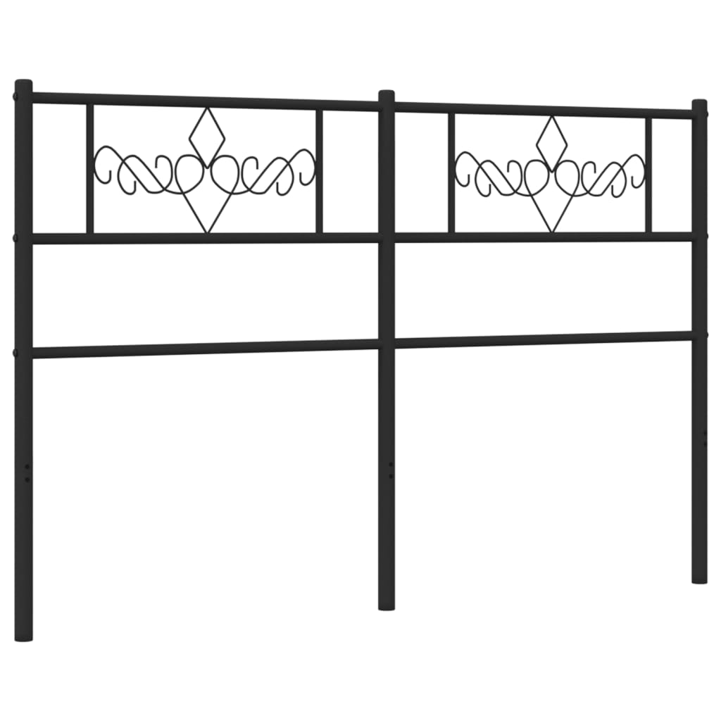 vidaXL Metal Headboard Black 140 cm