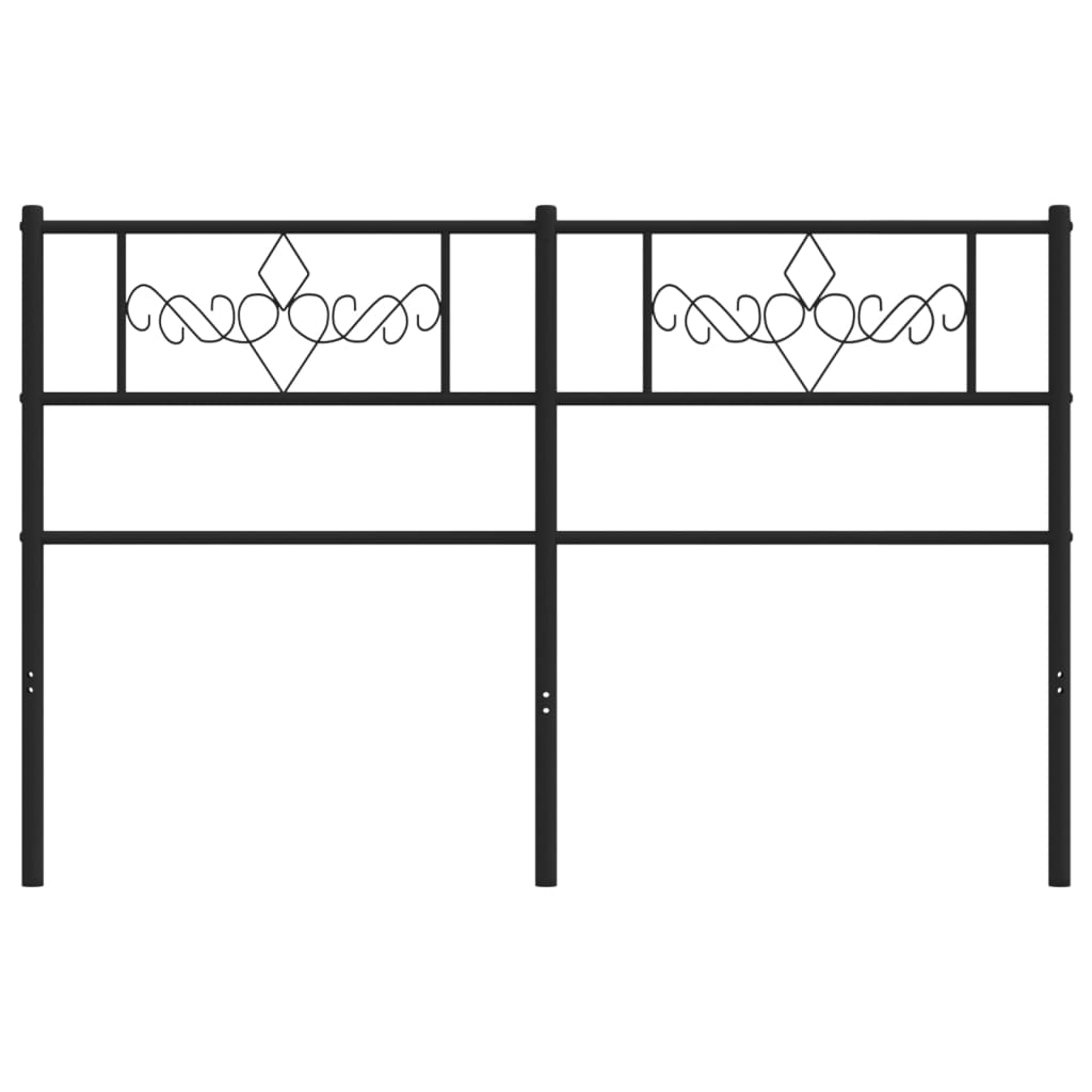 vidaXL Metal Headboard Black 140 cm