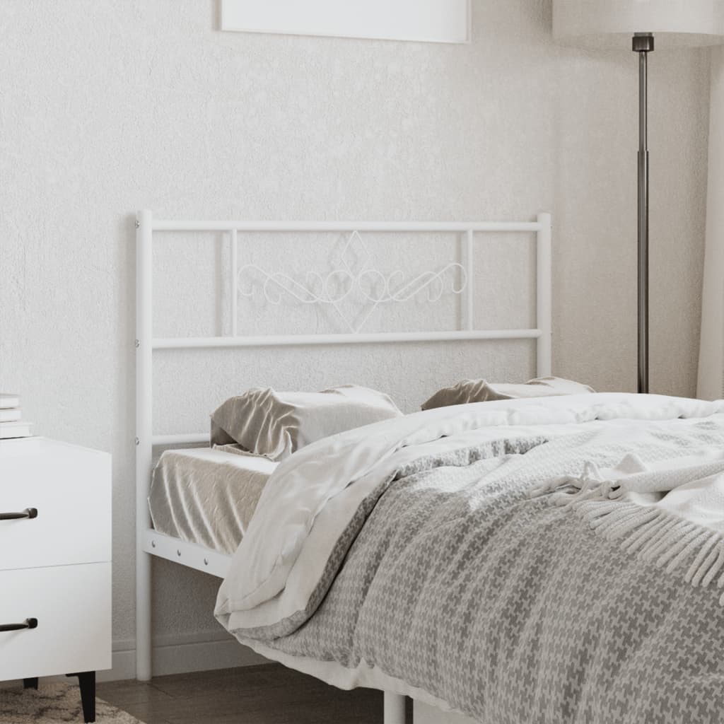 vidaXL Metal Headboard White 75 cm