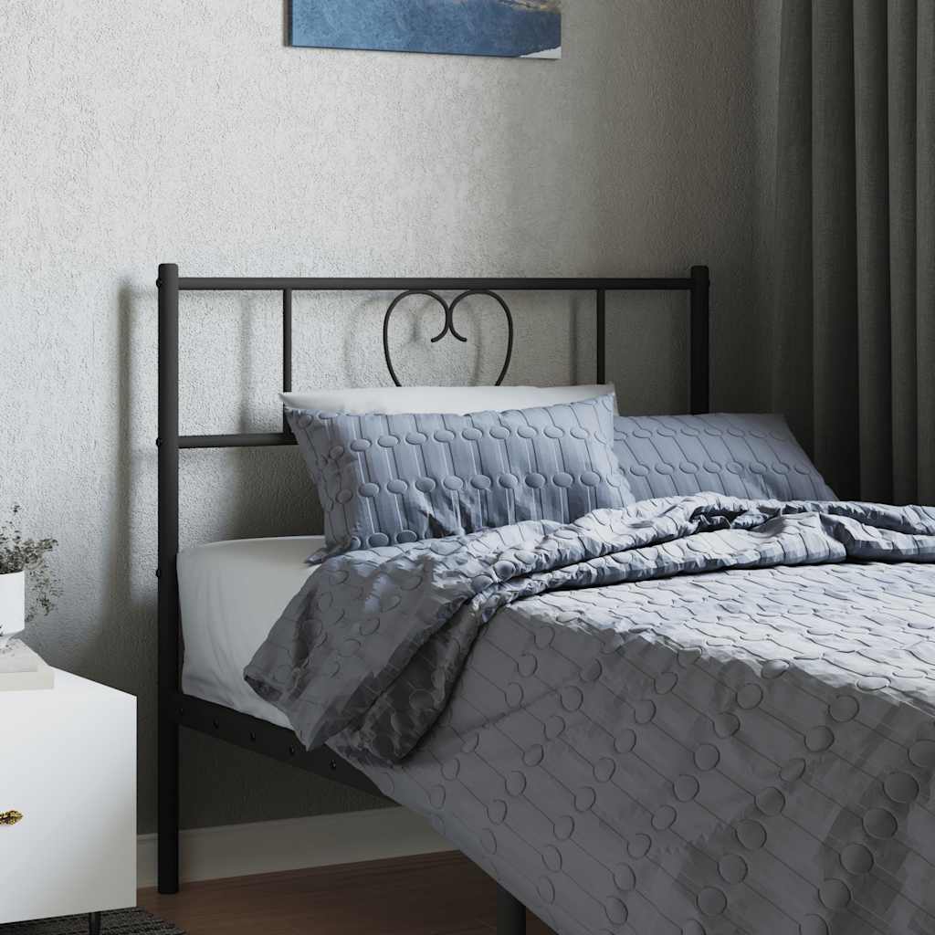 Metal Replace Headboard Black 90 cm