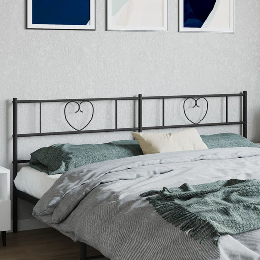 vidaXL Metal Headboard Black 193 cm