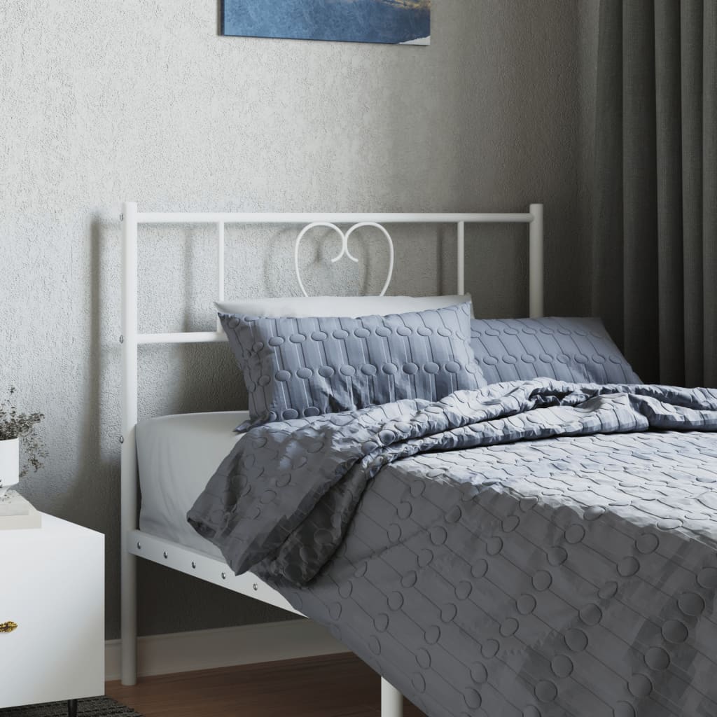 vidaXL Metal Headboard White 90 cm