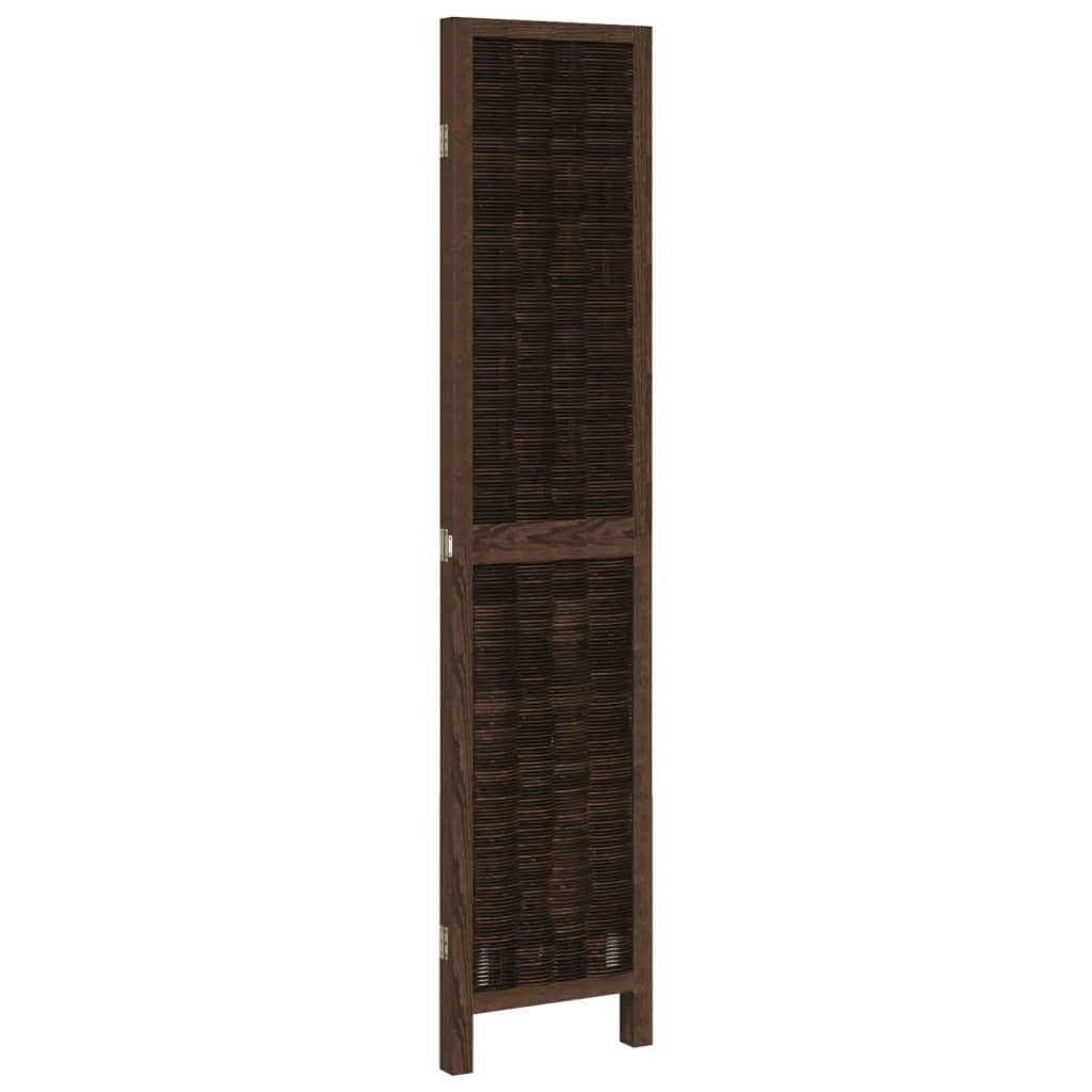 vidaXL Room Divider 3 Panels Dark Brown Solid Wood Paulownia