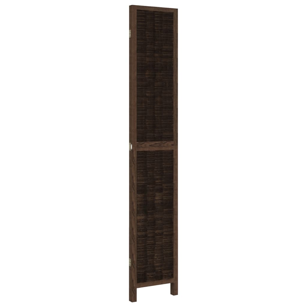 vidaXL Room Divider 3 Panels Dark Brown Solid Wood Paulownia