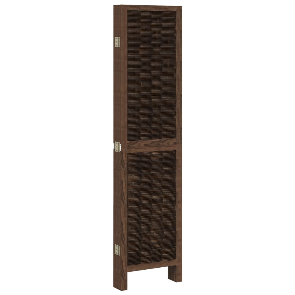 vidaXL Room Divider 6 Panels Dark Brown Solid Wood Paulownia