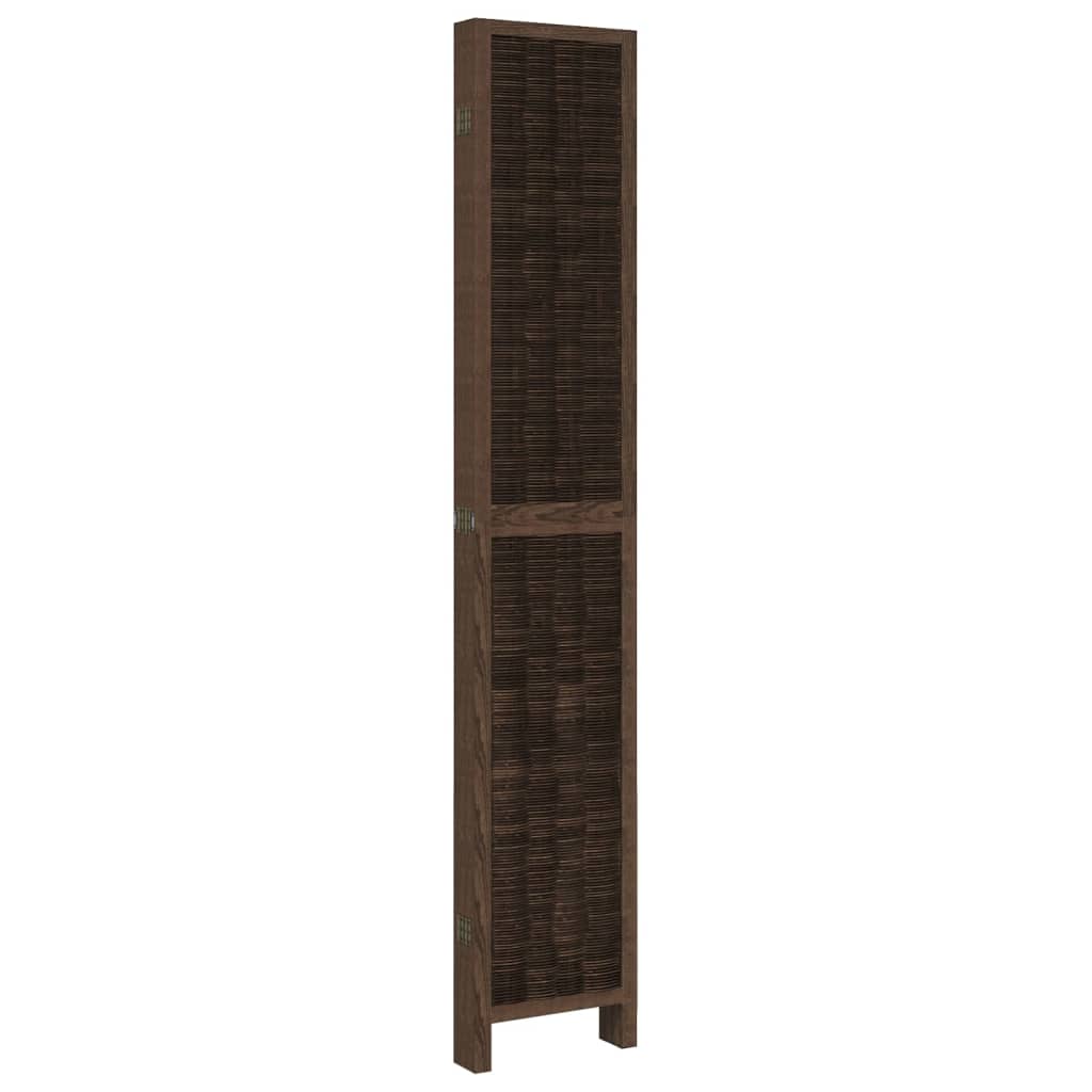 vidaXL Room Divider 6 Panels Dark Brown Solid Wood Paulownia