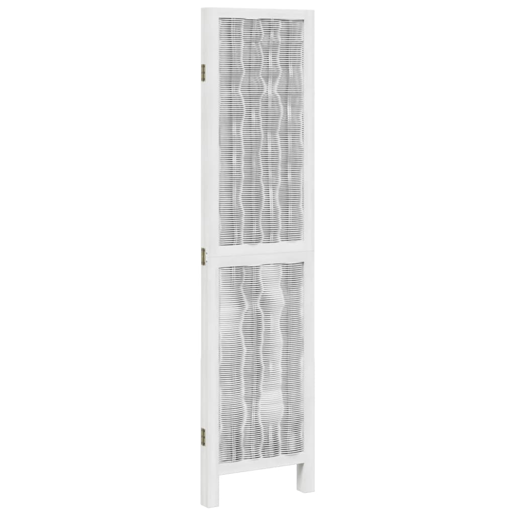 vidaXL Room Divider 3 Panels White Solid Wood Paulownia