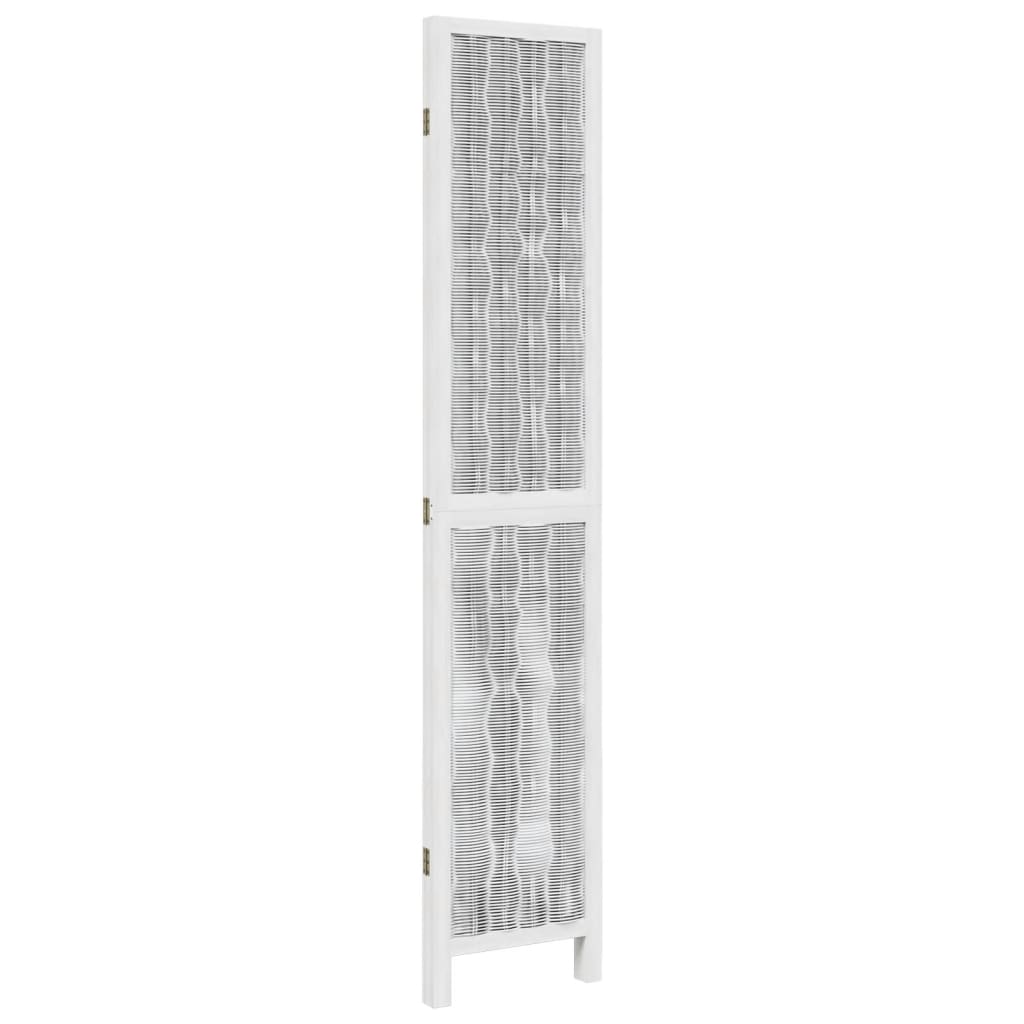 vidaXL Room Divider 3 Panels White Solid Wood Paulownia