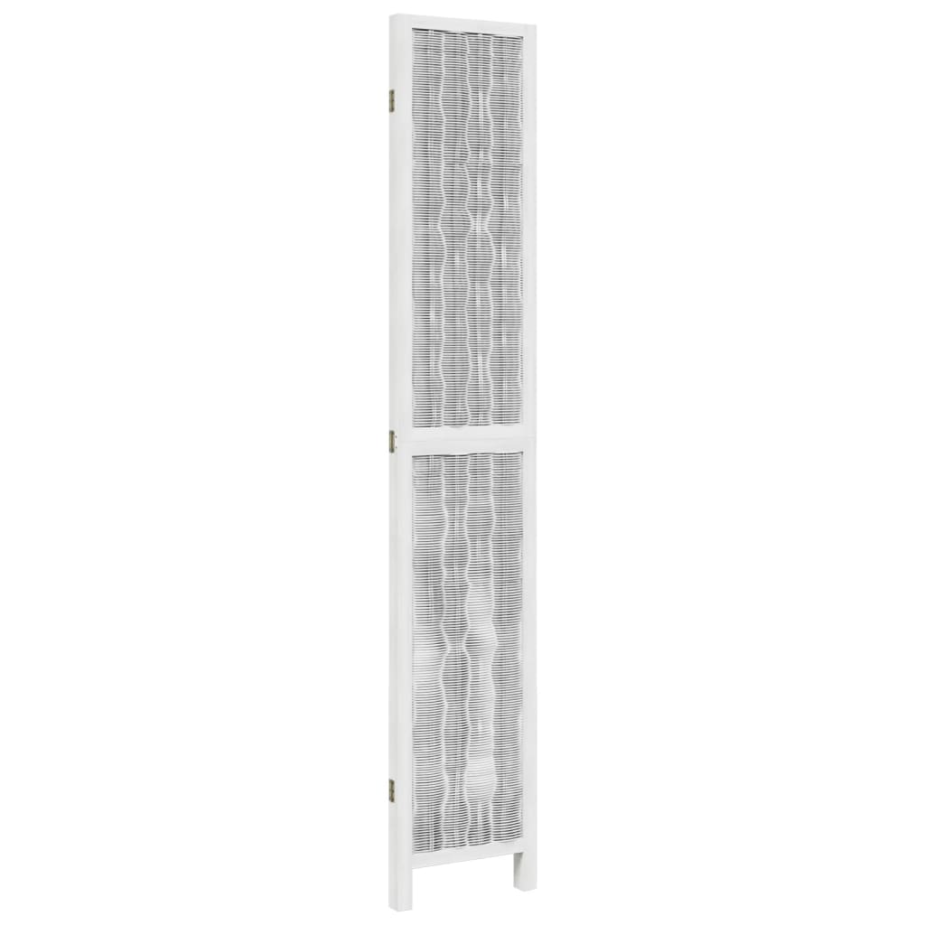 vidaXL Room Divider 3 Panels White Solid Wood Paulownia