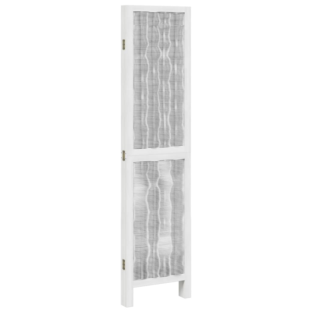 vidaXL Room Divider 4 Panels White Solid Wood Paulownia