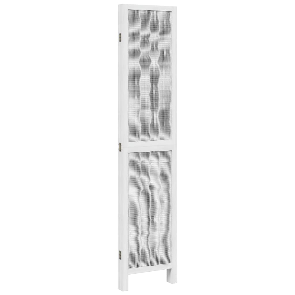 vidaXL Room Divider 4 Panels White Solid Wood Paulownia