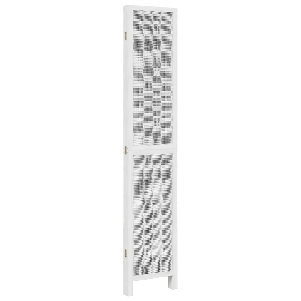 vidaXL Room Divider 4 Panels White Solid Wood Paulownia