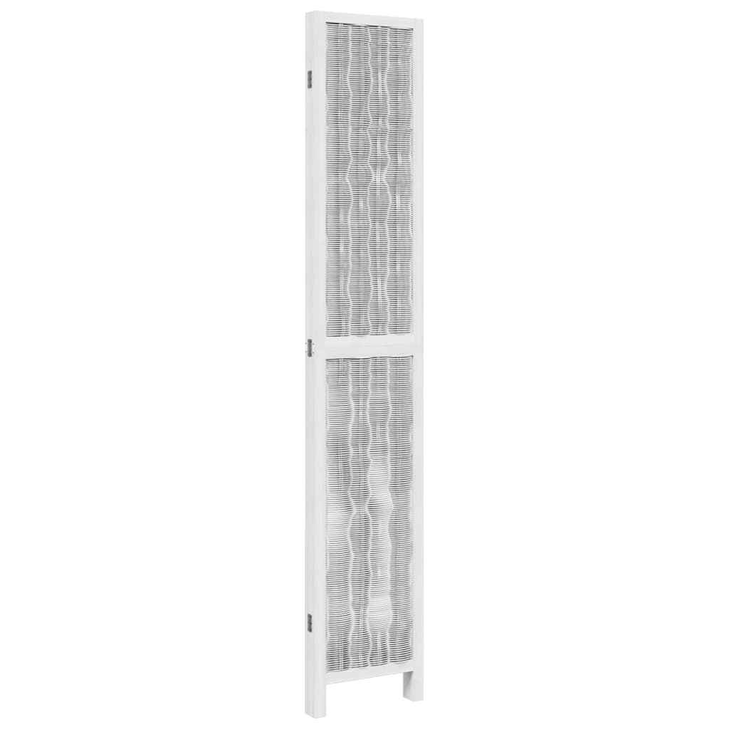 vidaXL Room Divider 4 Panels White Solid Wood Paulownia