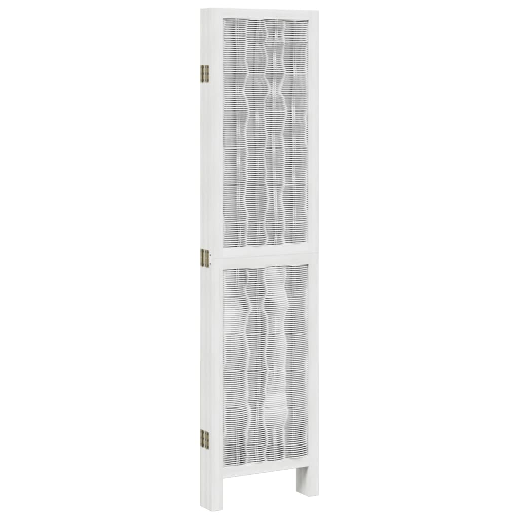 vidaXL Room Divider 5 Panels White Solid Wood Paulownia