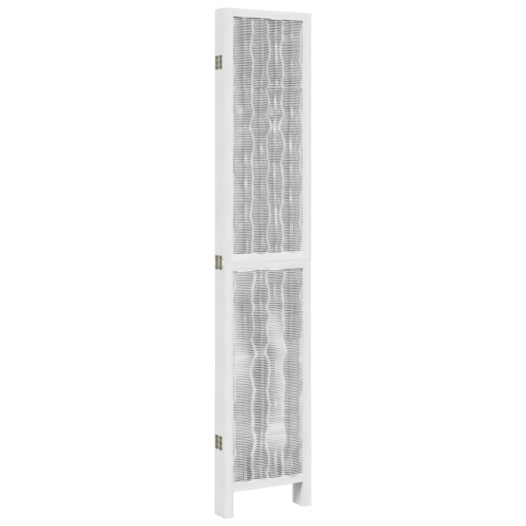 vidaXL Room Divider 5 Panels White Solid Wood Paulownia