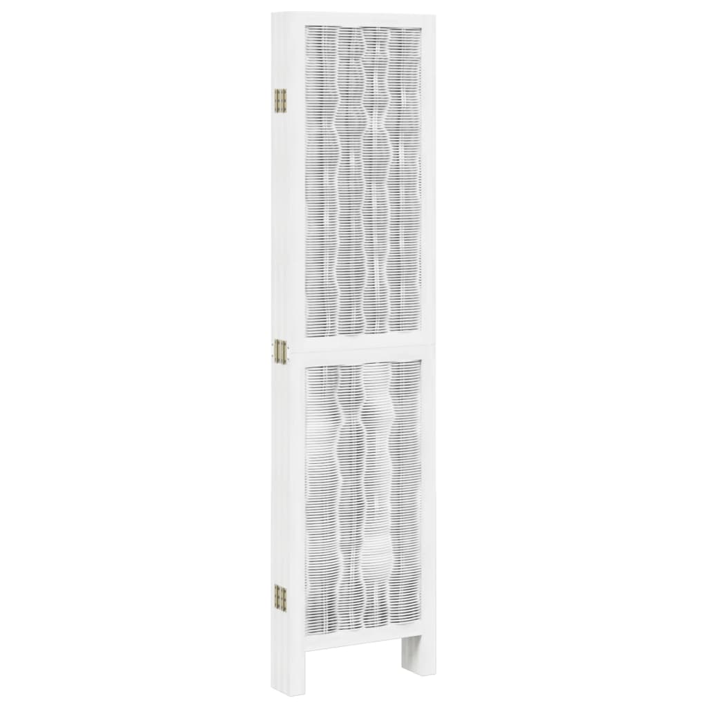 vidaXL Room Divider 6 Panels White Solid Wood Paulownia