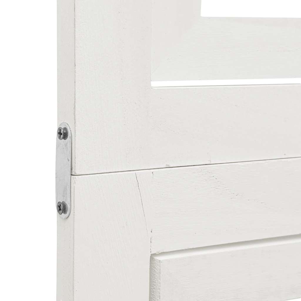 Room Divider 3 Panels White Solid Wood Paulownia