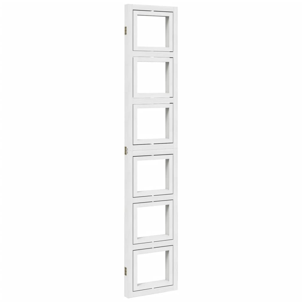 vidaXL Room Divider 3 Panels White Solid Wood Paulownia