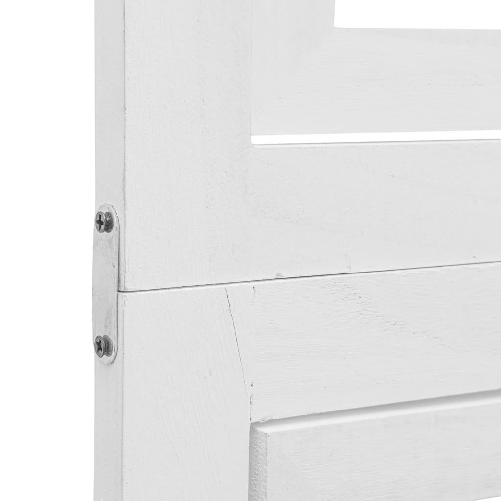 vidaXL Room Divider 3 Panels White Solid Wood Paulownia