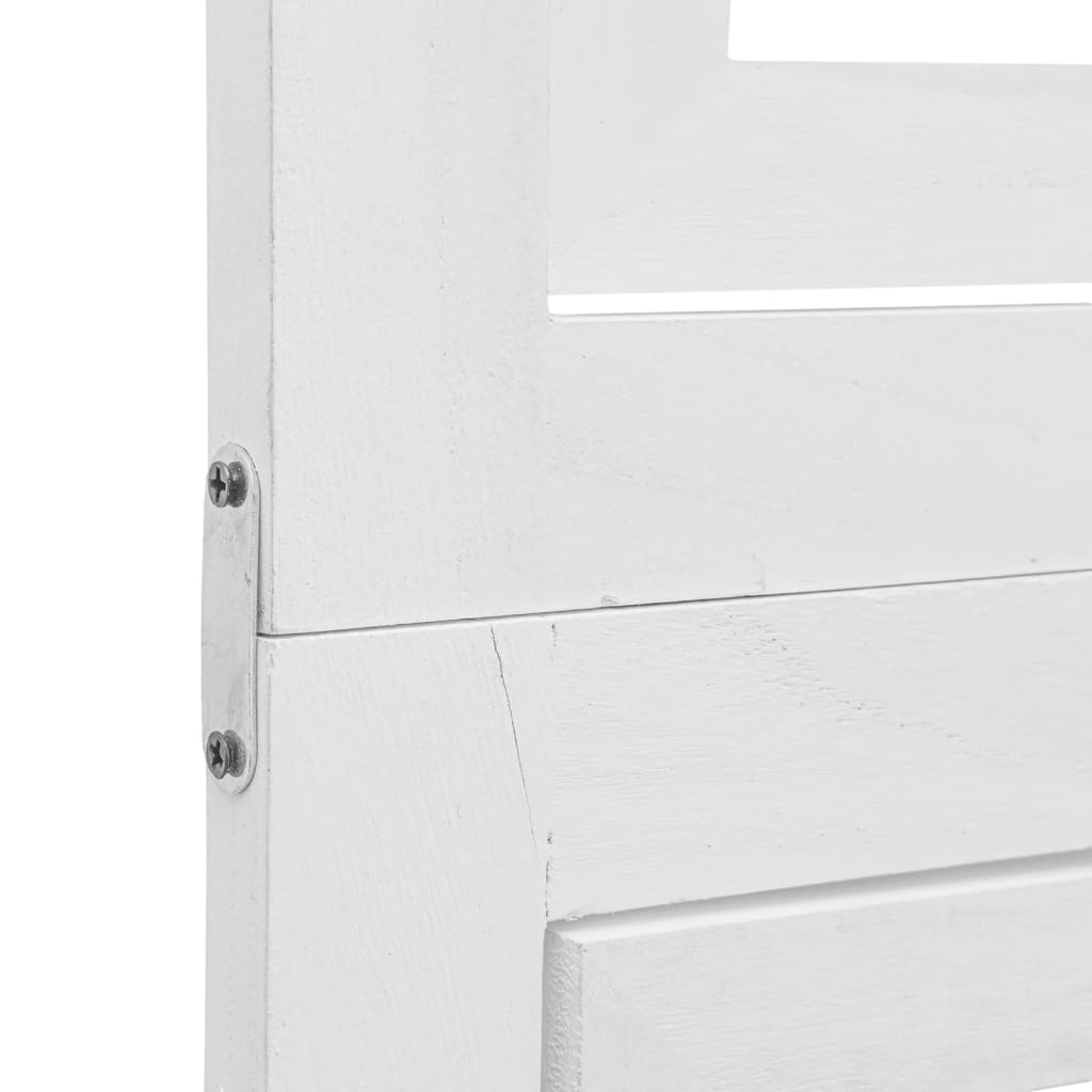 vidaXL Room Divider 4 Panels White Solid Wood Paulownia