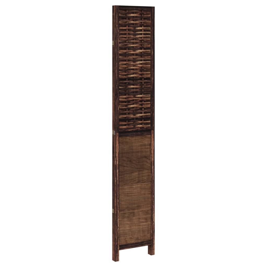 vidaXL Room Divider 3 Panels Dark Brown Solid Wood Paulownia