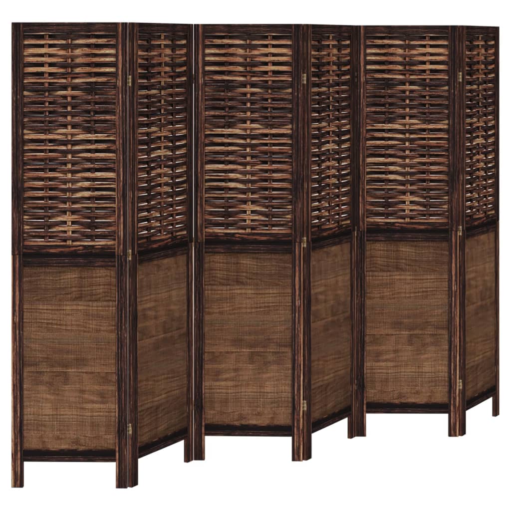 vidaXL Room Divider 6 Panels Dark Brown Solid Wood Paulownia