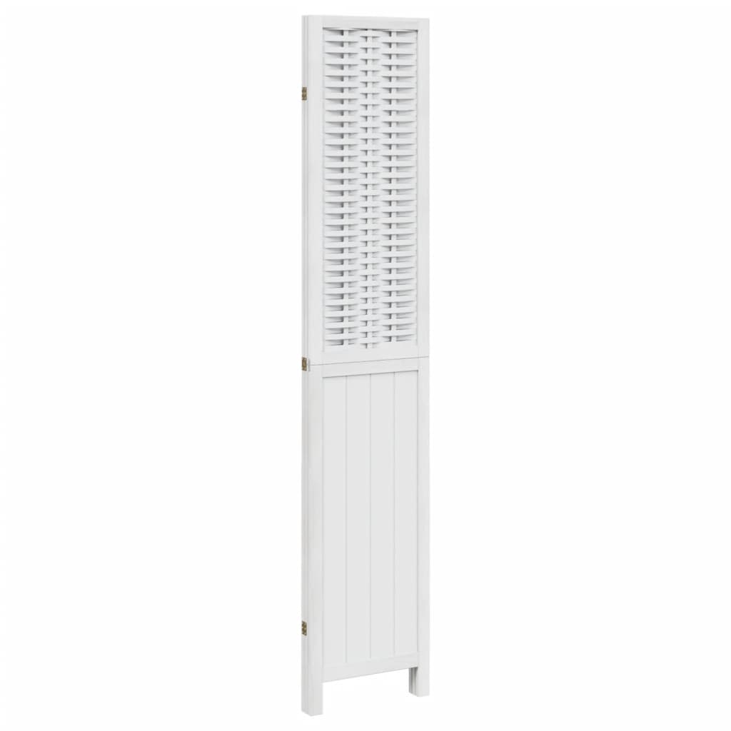 vidaXL Room Divider 3 Panels White Solid Wood Paulownia