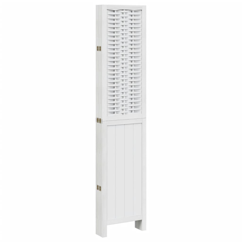 vidaXL Room Divider 6 Panels White Solid Wood Paulownia