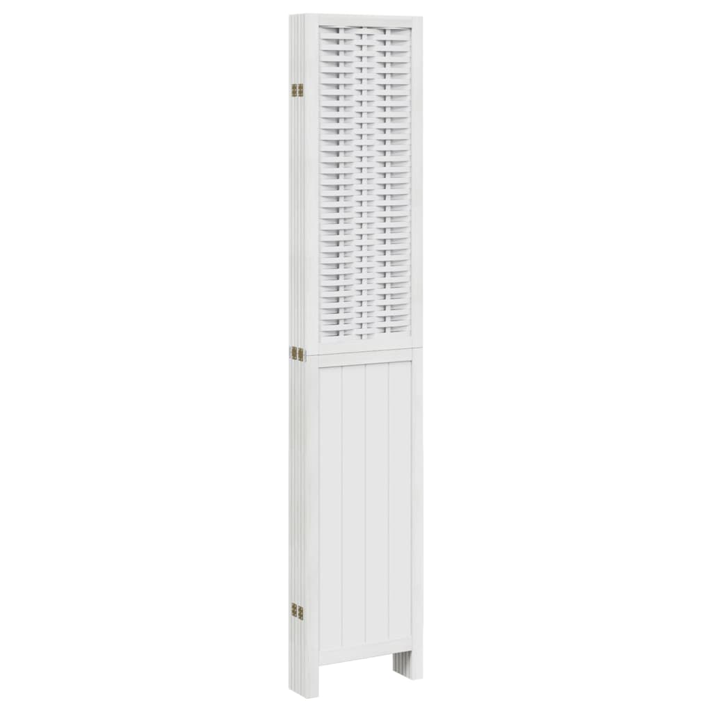 vidaXL Room Divider 6 Panels White Solid Wood Paulownia