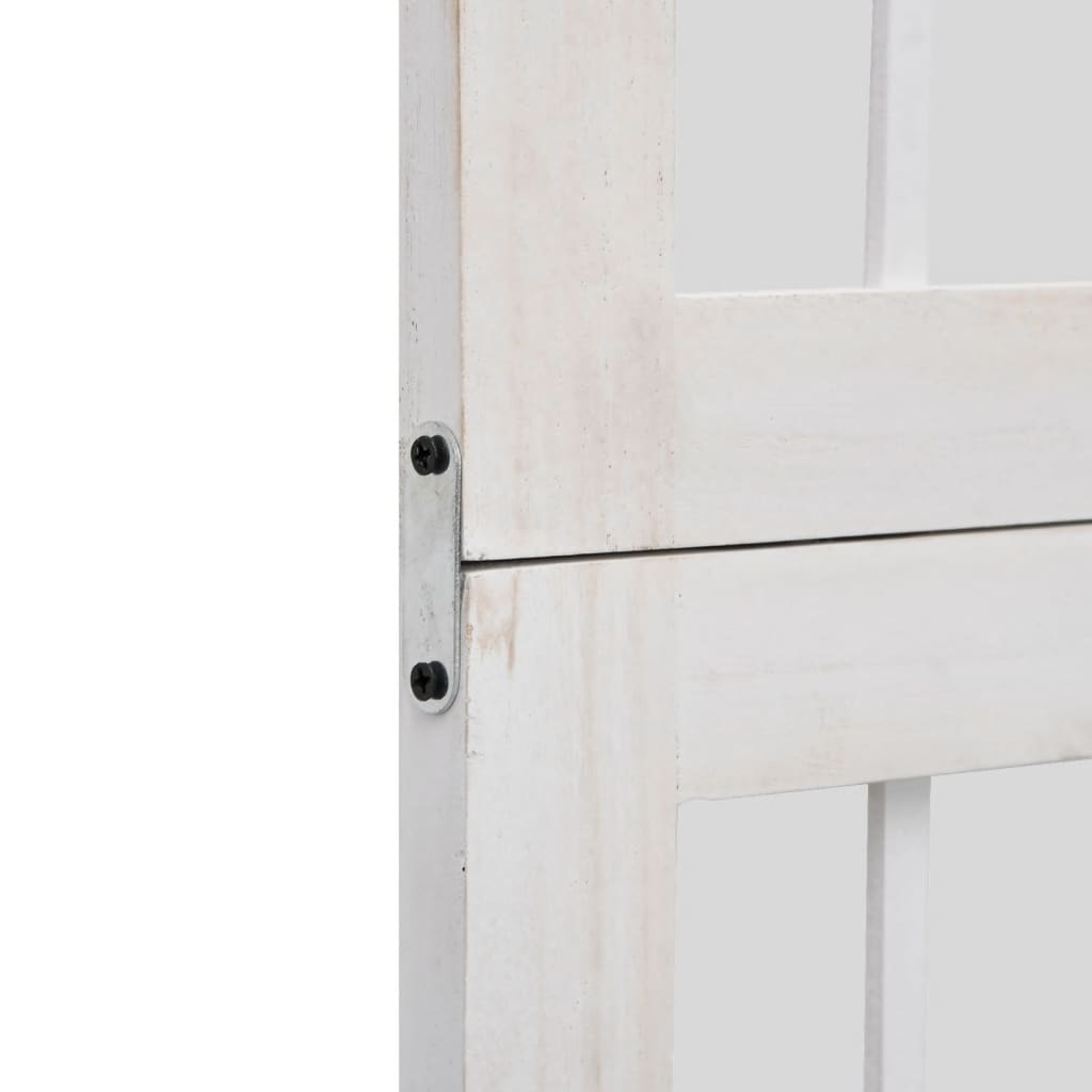 Room Divider 3 Panels White Solid Wood Paulownia