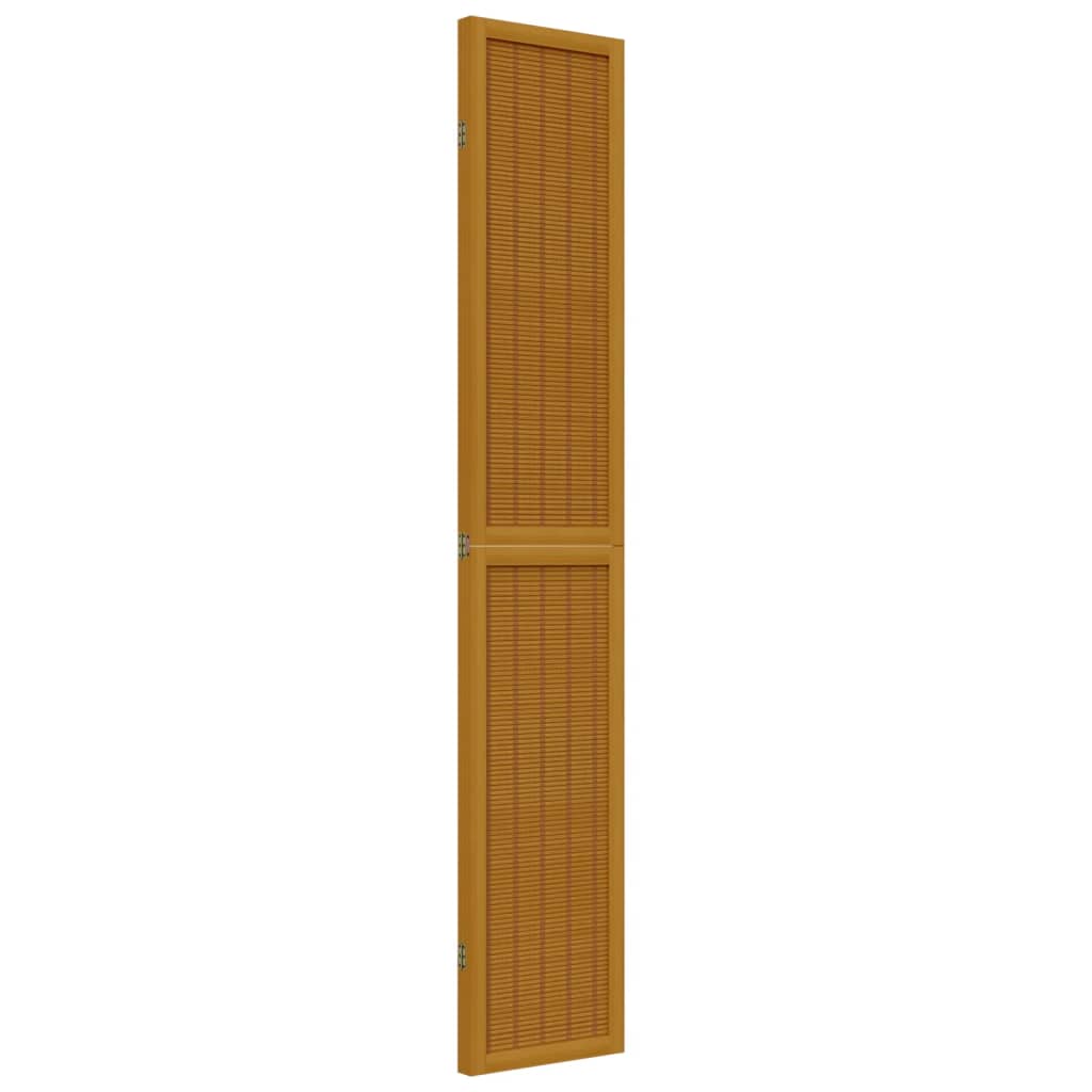 vidaXL Room Divider 3 Panels Brown Solid Wood Paulownia