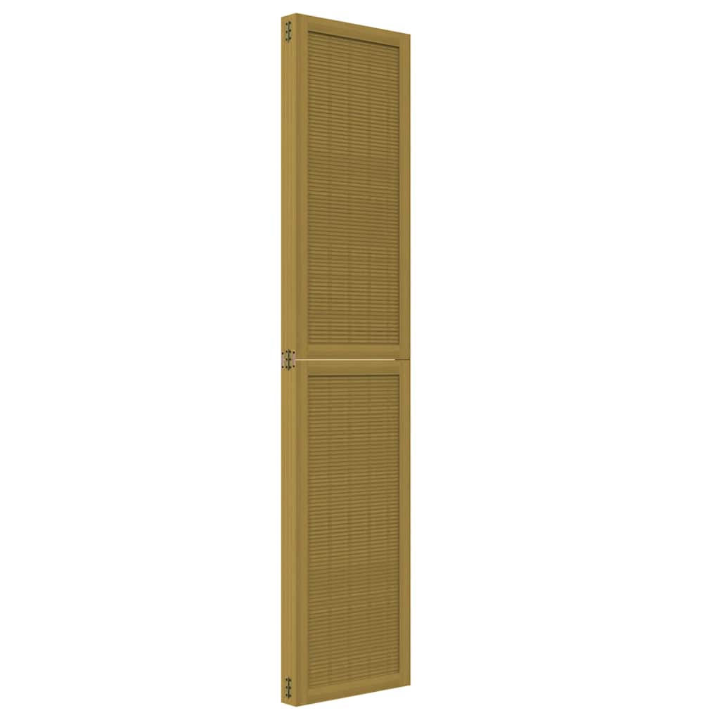 Room Divider 4 Panels Brown Solid Wood Paulownia