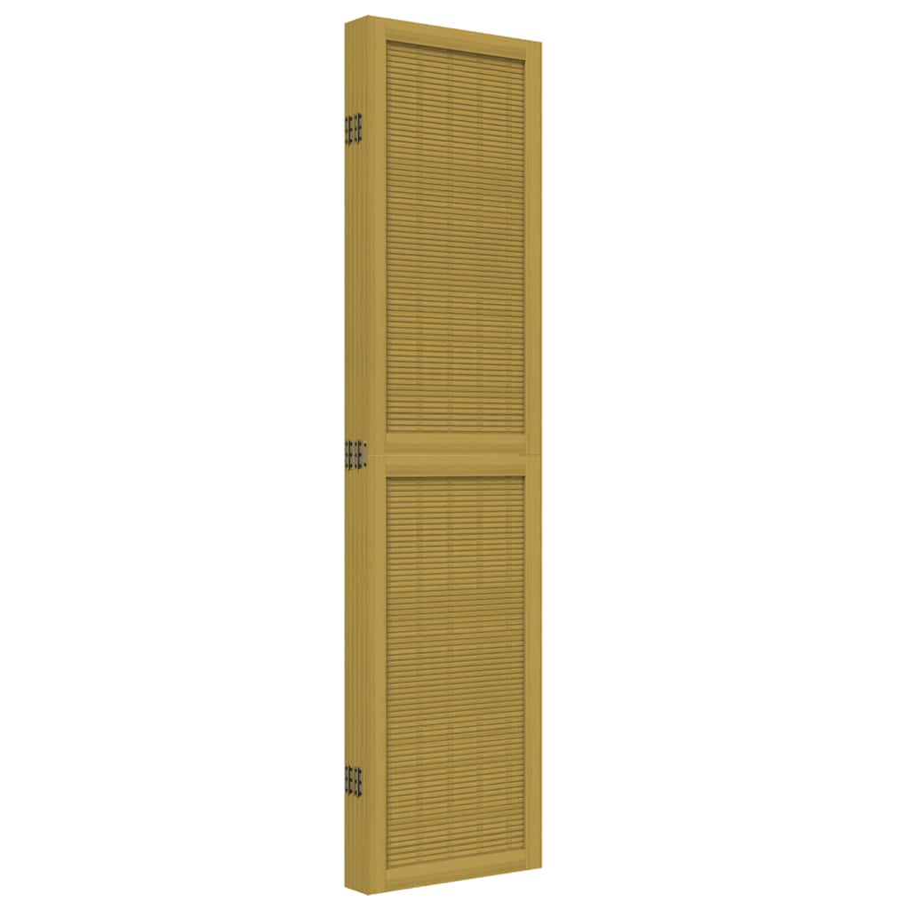 Room Divider 5 Panels Brown Solid Wood Paulownia