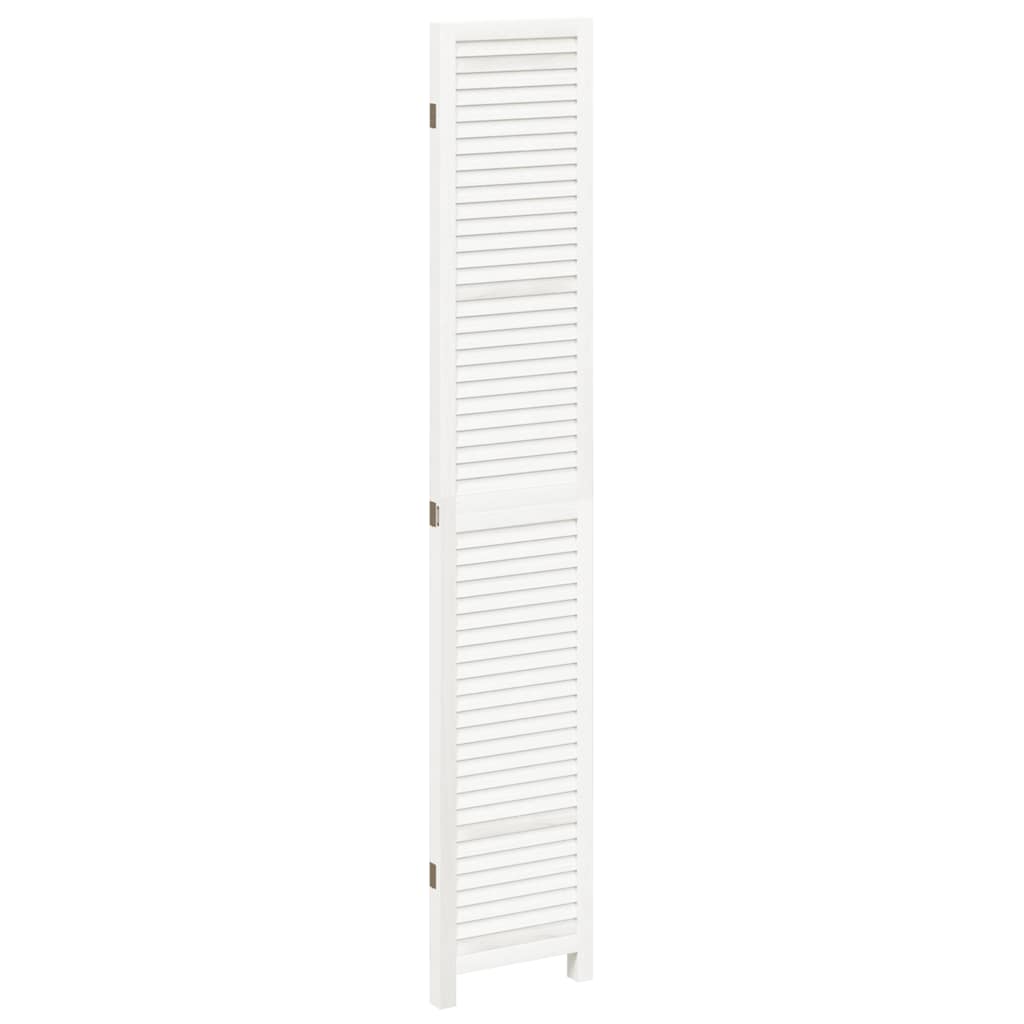 Room Divider 3 Panels White Solid Wood Paulownia