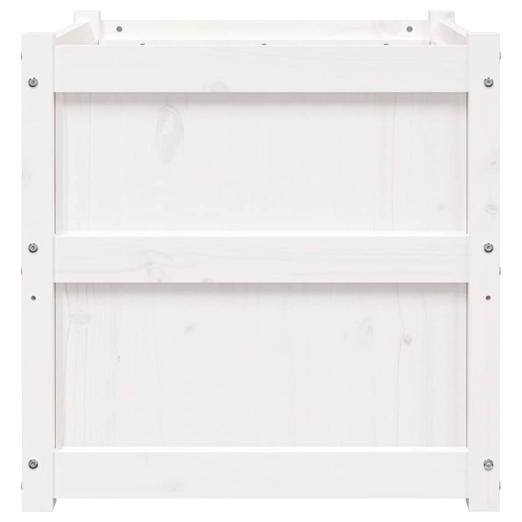 Garden Planters 2 pcs White Solid Wood Pine