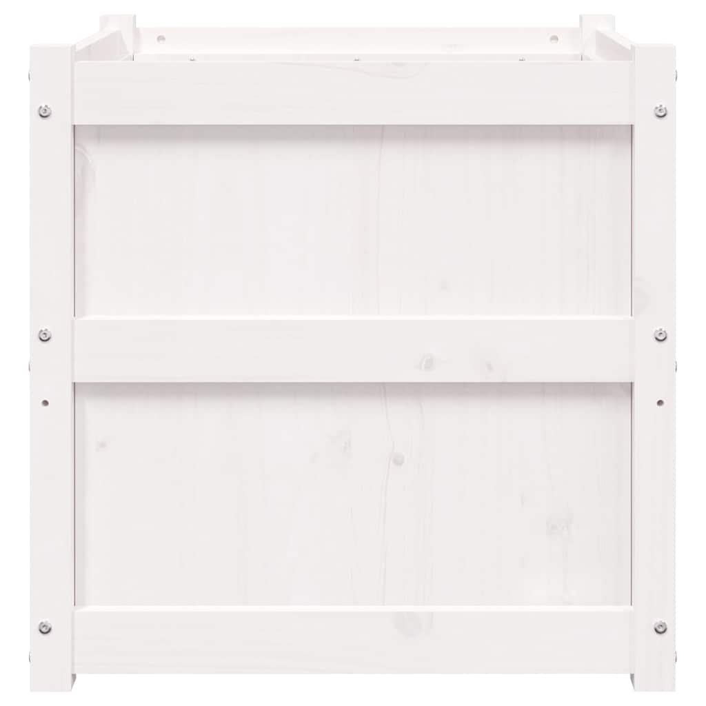 Garden Planters 2 pcs White Solid Wood Pine