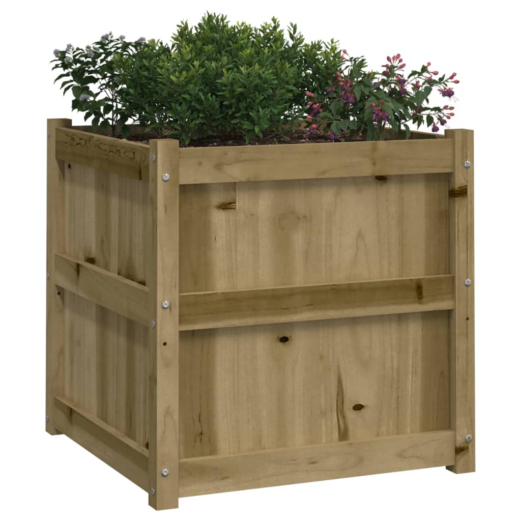 vidaXL Garden Planter 60x60x60 cm Impregnated Wood Pine