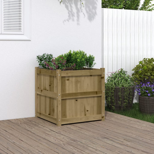 vidaXL Garden Planter 60x60x60 cm Impregnated Wood Pine