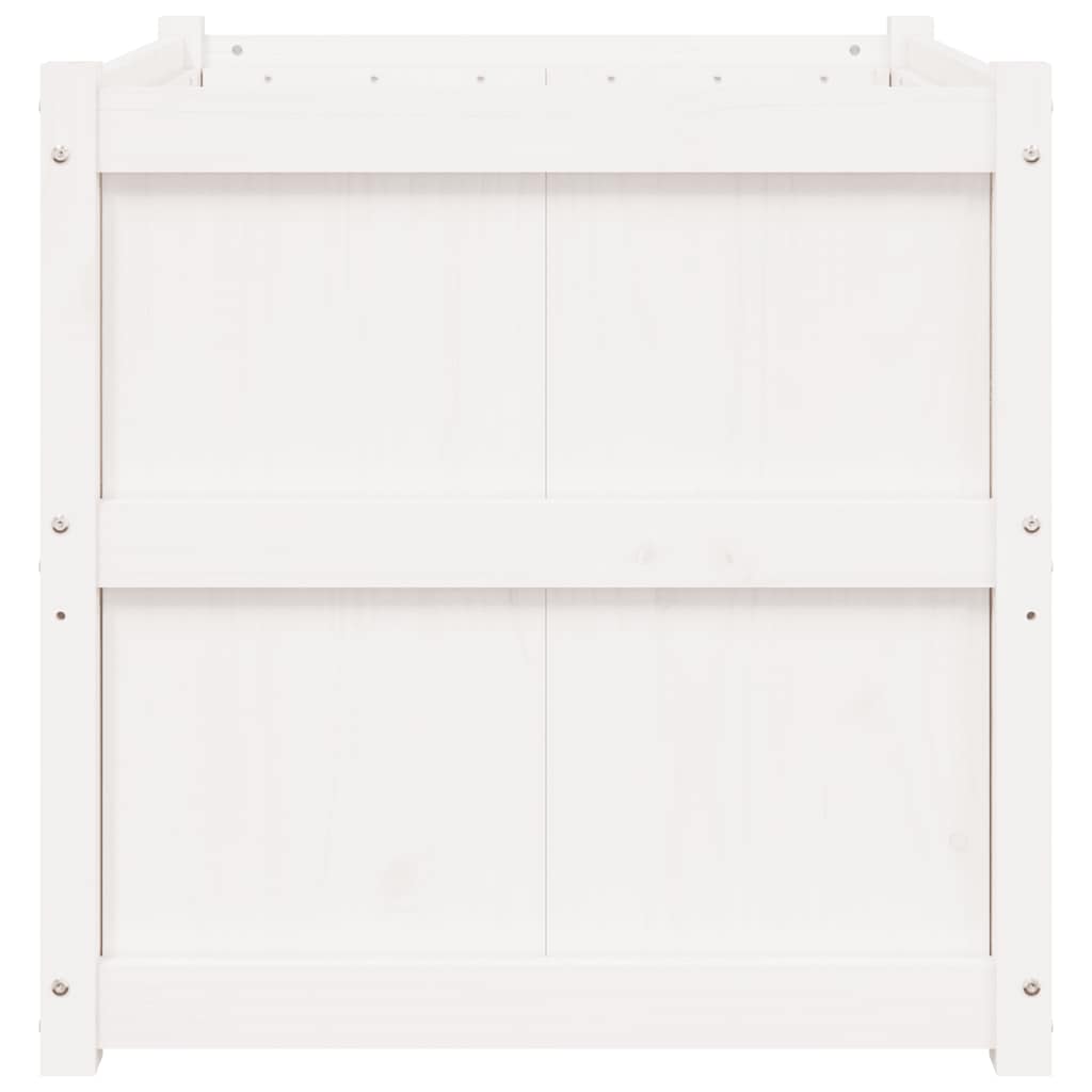 Garden Planter White 70x70x70 cm Solid Wood Pine