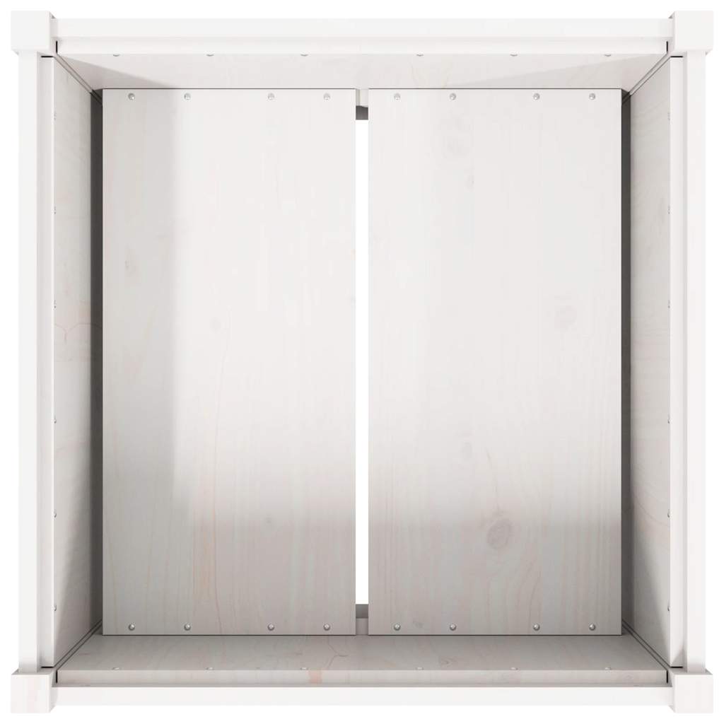 Garden Planter White 70x70x70 cm Solid Wood Pine