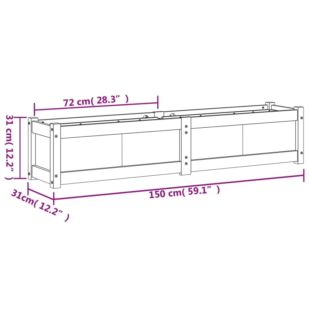 vidaXL Garden Planters 2 pcs Impregnated Wood Pine