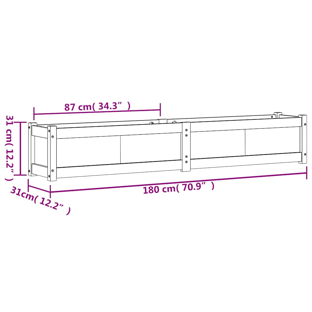 Garden Planters 2 pcs Solid Wood Pine