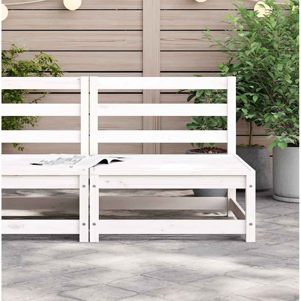 Garden Sofa | White | Solid pine wood | Single unit | Modular