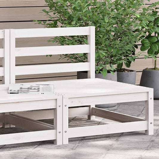 Garden Sofa | White | Solid pine wood | Single unit | Modular