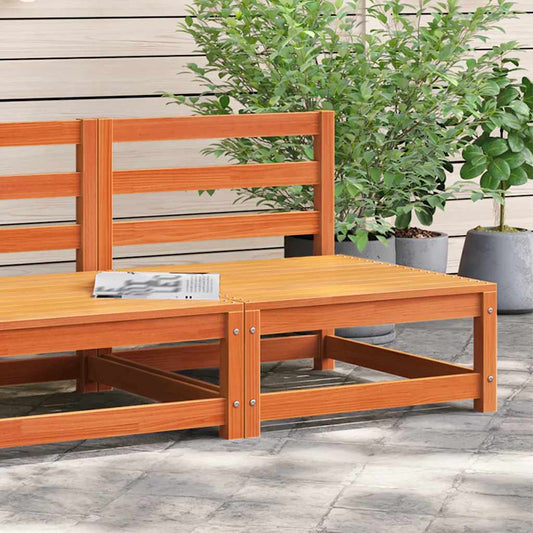 Garden Sofa | Wax brown | Solid pine wood | 70x70x67 cm | Outdoor Sofa