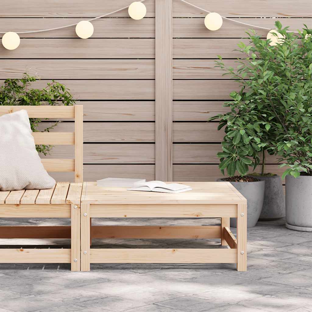 Garden Footstool | Brown | Solid pine wood | 70x70x30 cm | Modular