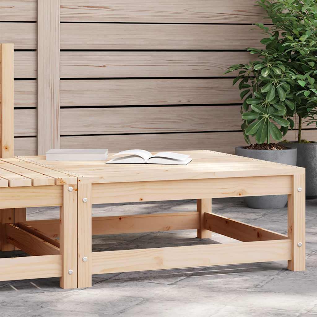 Garden Footstool | Brown | Solid pine wood | 70x70x30 cm | Modular