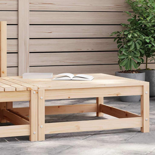 Garden Footstool | Brown | Solid pine wood | 70x70x30 cm | Modular