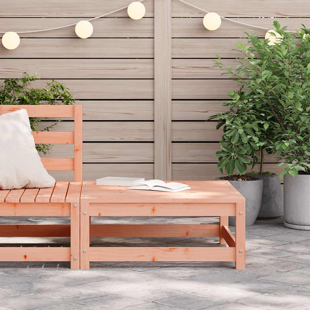Garden Footstool | Natural Wood | Solid Douglas Fir Wood | 70x70x30 cm
